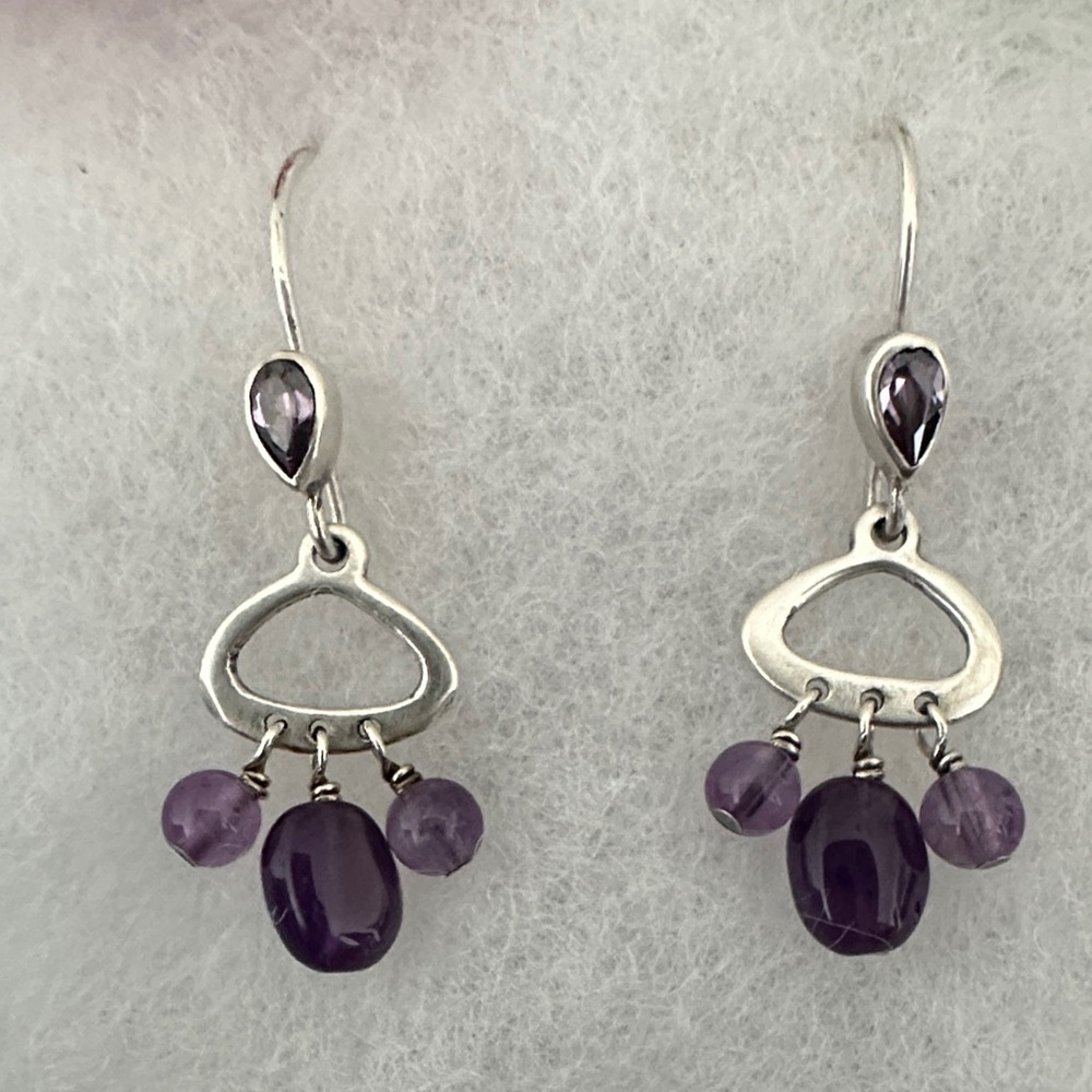 Silpada  W1871 Elegant vintage sterling 925 amethyst Silver Earrings